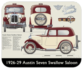 Austin Seven Swallow Saloon 1926-29 Place Mat, Small